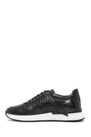 Erkek Siyah Bağcıklı Deri Casual Sneaker | Derimod Erkek Siyah Bağcıklı Deri Casual Sneaker | Derimod