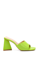 Women's Green Heeled Slippers | Derimod Women's Green Heeled Slippers | Derimod