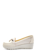 Women's Beige Leather Thick Soled Comfort Shoes | Derimod Women's Beige Leather Thick Soled Comfort Shoes | Derimod