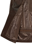 Insignia Male Brown Leather Jacket | Derimod Insignia Male Brown Leather Jacket | Derimod