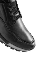 Men's Black Lace-Up Leather Casual Sneaker | Derimod Men's Black Lace-Up Leather Casual Sneaker | Derimod