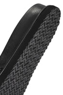 Women's Black Buckled Straw Leather Slippers | Derimod Women's Black Buckled Straw Leather Slippers | Derimod