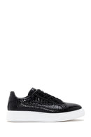 Erkek Siyah Bağcıklı Deri Sneaker | Derimod Erkek Siyah Bağcıklı Deri Sneaker | Derimod