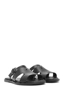 Kadın Siyah Tokalı Deri Terlik | Derimod Kadın Siyah Tokalı Deri Terlik | Derimod