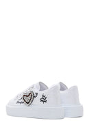 Women's White Stone Sneaker | Derimod Women's White Stone Sneaker | Derimod