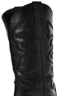 Women's Black Leather Heeled Cowboy Boots | Derimod Women's Black Leather Heeled Cowboy Boots | Derimod