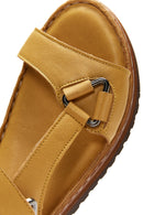 Kadın Sarı Deri Comfort Sandalet | Derimod Kadın Sarı Deri Comfort Sandalet | Derimod