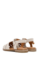 Women's Mink Suede Leather Sandals with Buckle Ankle | Derimod Women's Mink Suede Leather Sandals with Buckle Ankle | Derimod
