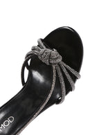 Women's Black Stone Thin Heel Sandals | Derimod Women's Black Stone Thin Heel Sandals | Derimod