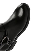 Women's Black Zippered Leather Boots | Derimod Women's Black Zippered Leather Boots | Derimod