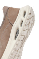 Men's Mink Lace-Up Nubuck Leather Sneaker | Derimod Men's Mink Lace-Up Nubuck Leather Sneaker | Derimod