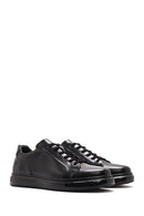 Erkek Siyah Bağcıklı Deri Sneaker | Derimod Erkek Siyah Bağcıklı Deri Sneaker | Derimod