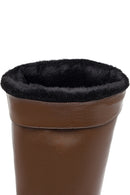 Woman Brown High Heels Leather Boot | Derimod Woman Brown High Heels Leather Boot | Derimod