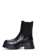 Women's Black Leather Thick Soled Chelsea Boots | Derimod Women's Black Leather Thick Soled Chelsea Boots | Derimod