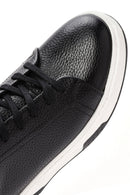 Erkek Siyah Bağcıklı Kalın Tabanlı Deri Sneaker | Derimod Erkek Siyah Bağcıklı Kalın Tabanlı Deri Sneaker | Derimod