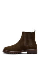 Women's Khaki Suede Leather Chelsea Boot | Derimod Women's Khaki Suede Leather Chelsea Boot | Derimod