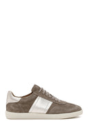 Women's Mink Lace-Up Suede Leather Sneakers | Derimod Women's Mink Lace-Up Suede Leather Sneakers | Derimod