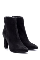 Women's Suede Leather Heeled Boots | Derimod Women's Suede Leather Heeled Boots | Derimod