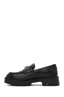 Women's Black Thick-Soled Buckled Leather Masculine Loafer | Derimod Women's Black Thick-Soled Buckled Leather Masculine Loafer | Derimod