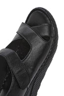 Kadın Siyah Bantlı Deri Comfort Sandalet | Derimod Kadın Siyah Bantlı Deri Comfort Sandalet | Derimod