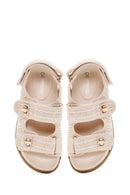 Women's Beige Straw Sandals | Derimod Women's Beige Straw Sandals | Derimod