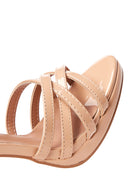 Kadın Bej Rugan Topuklu Sandalet | Derimod Kadın Bej Rugan Topuklu Sandalet | Derimod