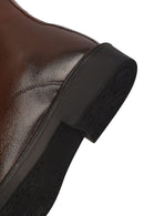 Men's Brown Zippered Leather Casual Boots | Derimod Men's Brown Zippered Leather Casual Boots | Derimod