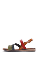 Women's Multicolored Ankle Strap Leather Bodrum Sandals | Derimod Women's Multicolored Ankle Strap Leather Bodrum Sandals | Derimod