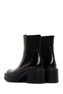 Women's Black Leather Heeled Chelsea Boots | Derimod Women's Black Leather Heeled Chelsea Boots | Derimod