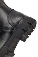 Women's Black Zippered Thick-Soled Leather Ankle Boots | Derimod Women's Black Zippered Thick-Soled Leather Ankle Boots | Derimod