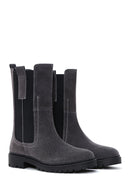 Women's Anthracite Suede Leather Chelsea Boots | Derimod Women's Anthracite Suede Leather Chelsea Boots | Derimod