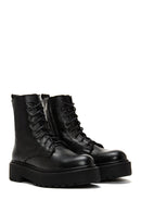 Women's Black Leather Zippered Boots | Derimod Women's Black Leather Zippered Boots | Derimod