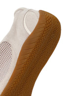 Woman Beige Lace-Up Suede Leather Sneaker | Derimod Woman Beige Lace-Up Suede Leather Sneaker | Derimod