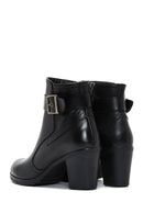 Women's Leather Buckle Heeled Boots | Derimod Women's Leather Buckle Heeled Boots | Derimod