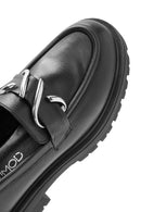 Kadın Siyah Toka Detaylı Deri Maskülen Loafer | Derimod Kadın Siyah Toka Detaylı Deri Maskülen Loafer | Derimod