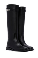 Women's Black Leather Boots | Derimod Women's Black Leather Boots | Derimod