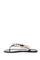 Women's Black Transparent Stone Flip Flops | Derimod Women's Black Transparent Stone Flip Flops | Derimod