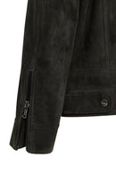 Patrick Men's Grey Suede Leather Jacket | Derimod Patrick Men's Grey Suede Leather Jacket | Derimod
