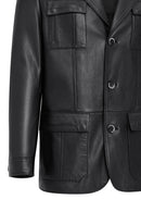Kevin Erkek Siyah Blazer Deri Ceket | Derimod Kevin Erkek Siyah Blazer Deri Ceket | Derimod