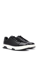 Erkek Siyah Bağcıklı Kalın Tabanlı Deri Sneaker | Derimod Erkek Siyah Bağcıklı Kalın Tabanlı Deri Sneaker | Derimod