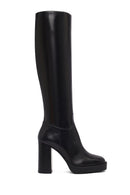 Woman Black Zippered High Heels Leather Boot | Derimod Woman Black Zippered High Heels Leather Boot | Derimod