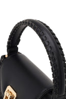 Woman Black Long-Strap Patterned Shoulder Bag | Derimod Woman Black Long-Strap Patterned Shoulder Bag | Derimod