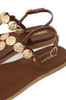 Woman Brown Buckled Flip-Flop Sandal | Derimod Woman Brown Buckled Flip-Flop Sandal | Derimod