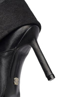 Woman Black Stiletto Heels Leather Boat | Derimod Woman Black Stiletto Heels Leather Boat | Derimod