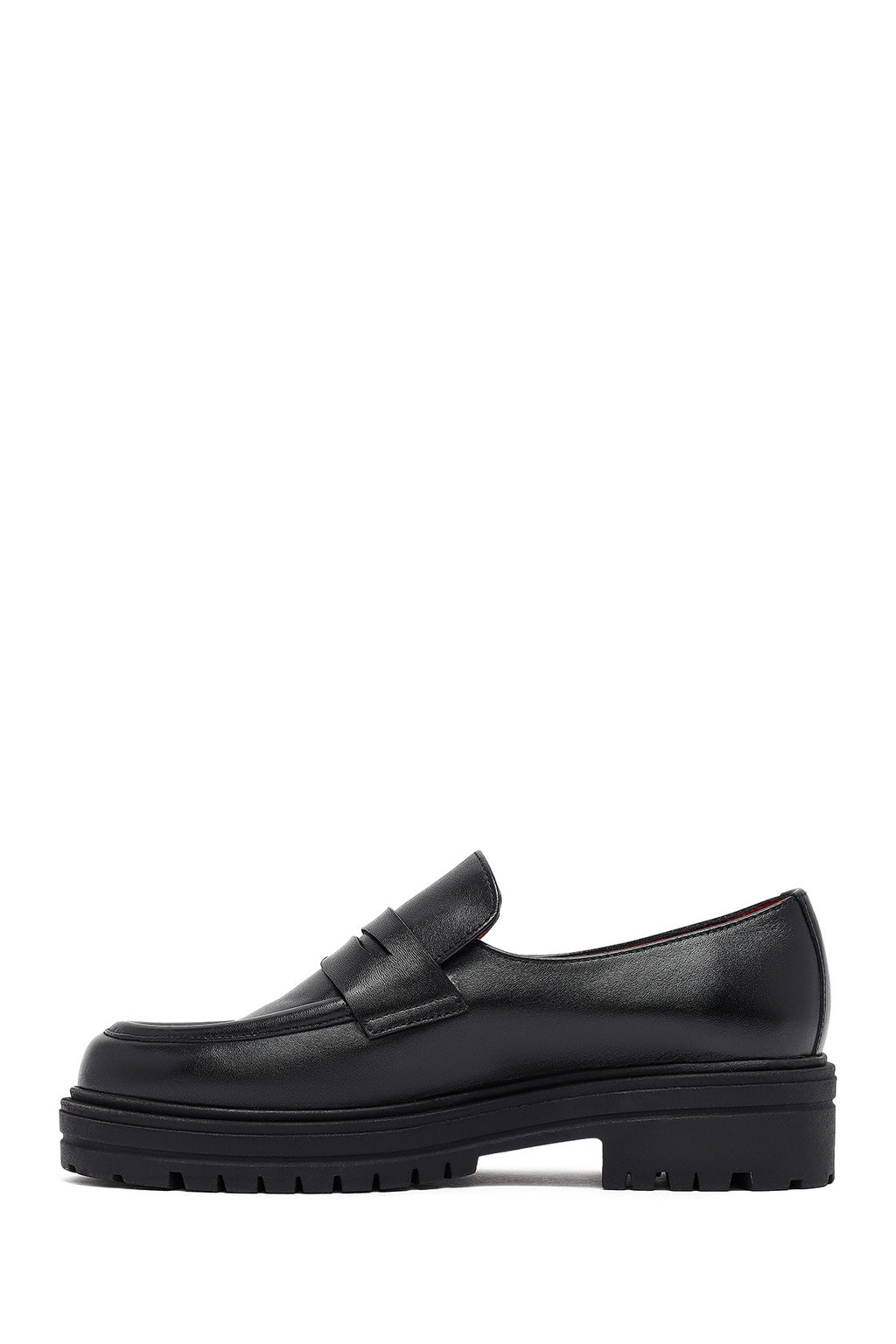 Derimod Gritti Kadın Siyah Deri Maskülen Loafer