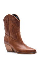 Women's Leather Heeled Cowboy Boots | Derimod Women's Leather Heeled Cowboy Boots | Derimod