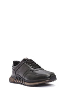 Erkek Siyah Bağcıklı Deri Casual Sneaker | Derimod Erkek Siyah Bağcıklı Deri Casual Sneaker | Derimod