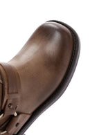 Women's Brown Leather Buckle Boots | Derimod Women's Brown Leather Buckle Boots | Derimod
