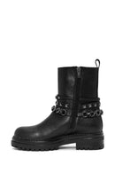 Women's Black Zippered Leather Boots | Derimod Women's Black Zippered Leather Boots | Derimod
