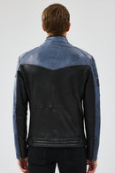 Takeoff Erkek Mavi Slim-Fit Deri Ceket | Derimod Takeoff Erkek Mavi Slim-Fit Deri Ceket | Derimod